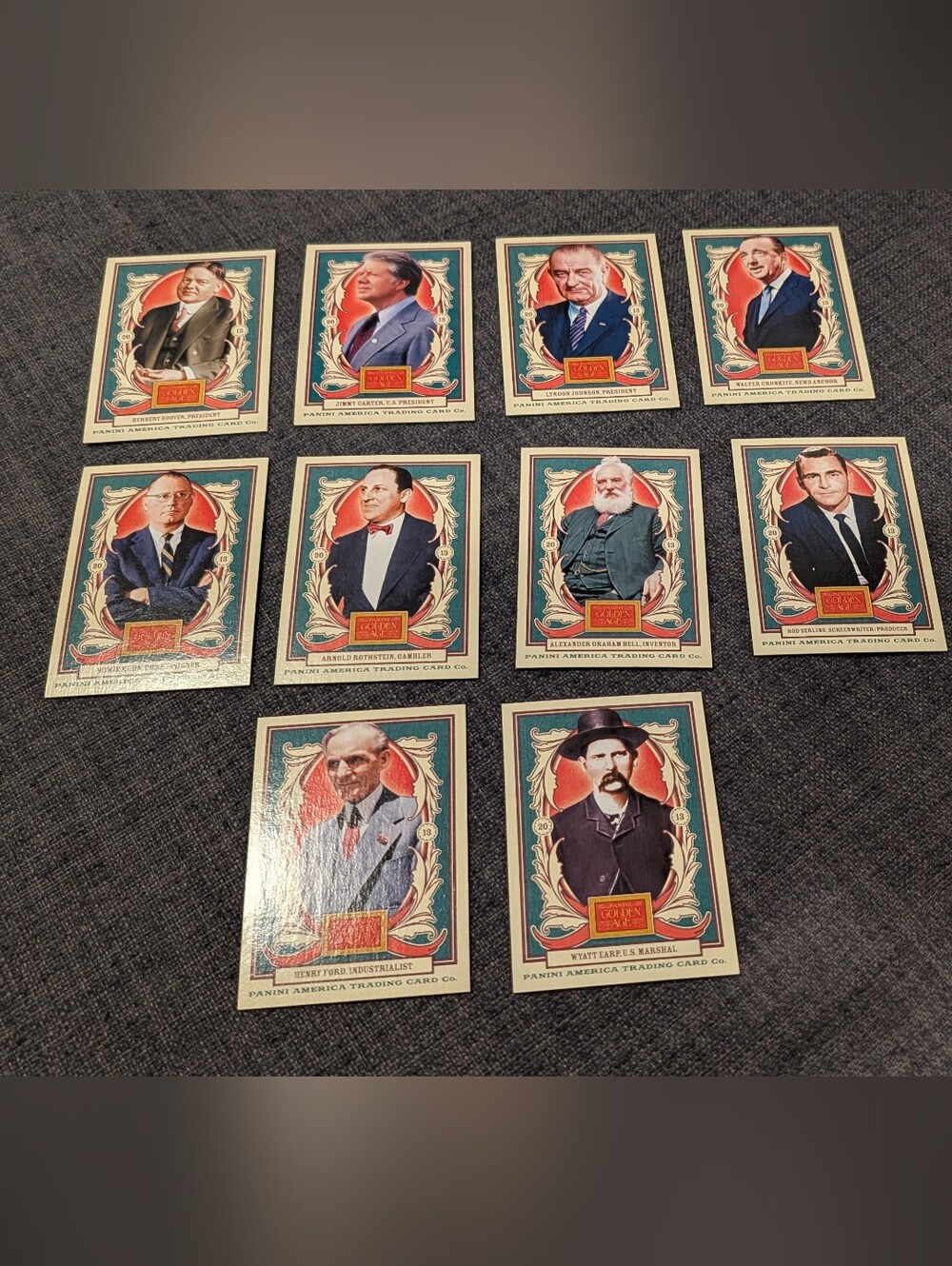 2013 Panini Golden Age 10 Card Lot Presidents Earp Serling Ford Carter Hoover